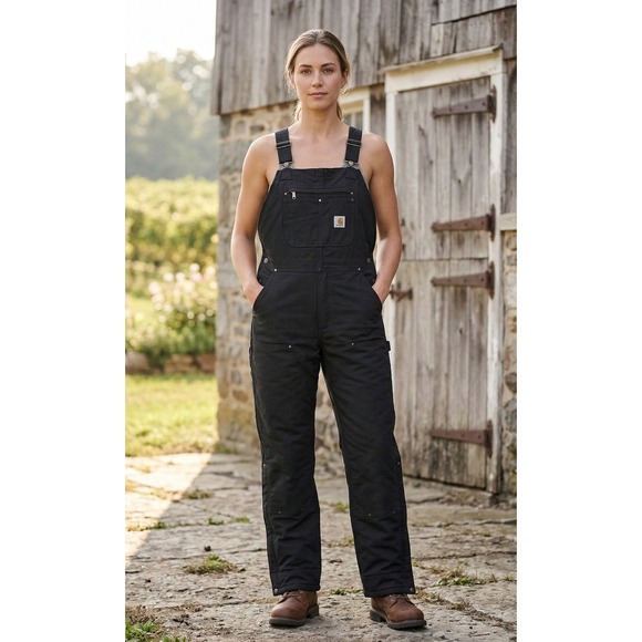 Carhartt Denim - Carhartt Washed Duck Insulated Bib Overalls Women's XXL Tall Black OR4031-W NWT